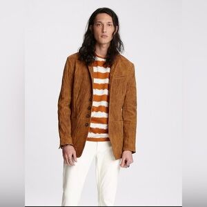John Varvatos Collection Woodward Multibutton Sheepskin Jacket Size EU 48 USA 38